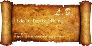 Lidolt Domicián névjegykártya